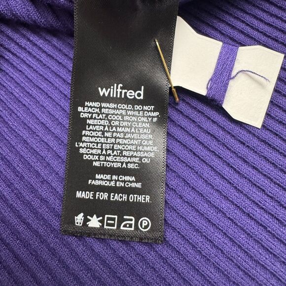 Aritzia Wilfred Saturn Ribbed Knit Bodycon Mini Tank Dress Womens Medium Purple - Picture 6 of 12
